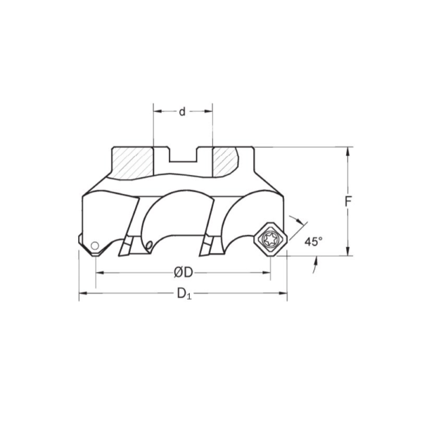 Indexa Seiki Indexable Face Mill, XP-45C, 63mm ‘HI SEAR’